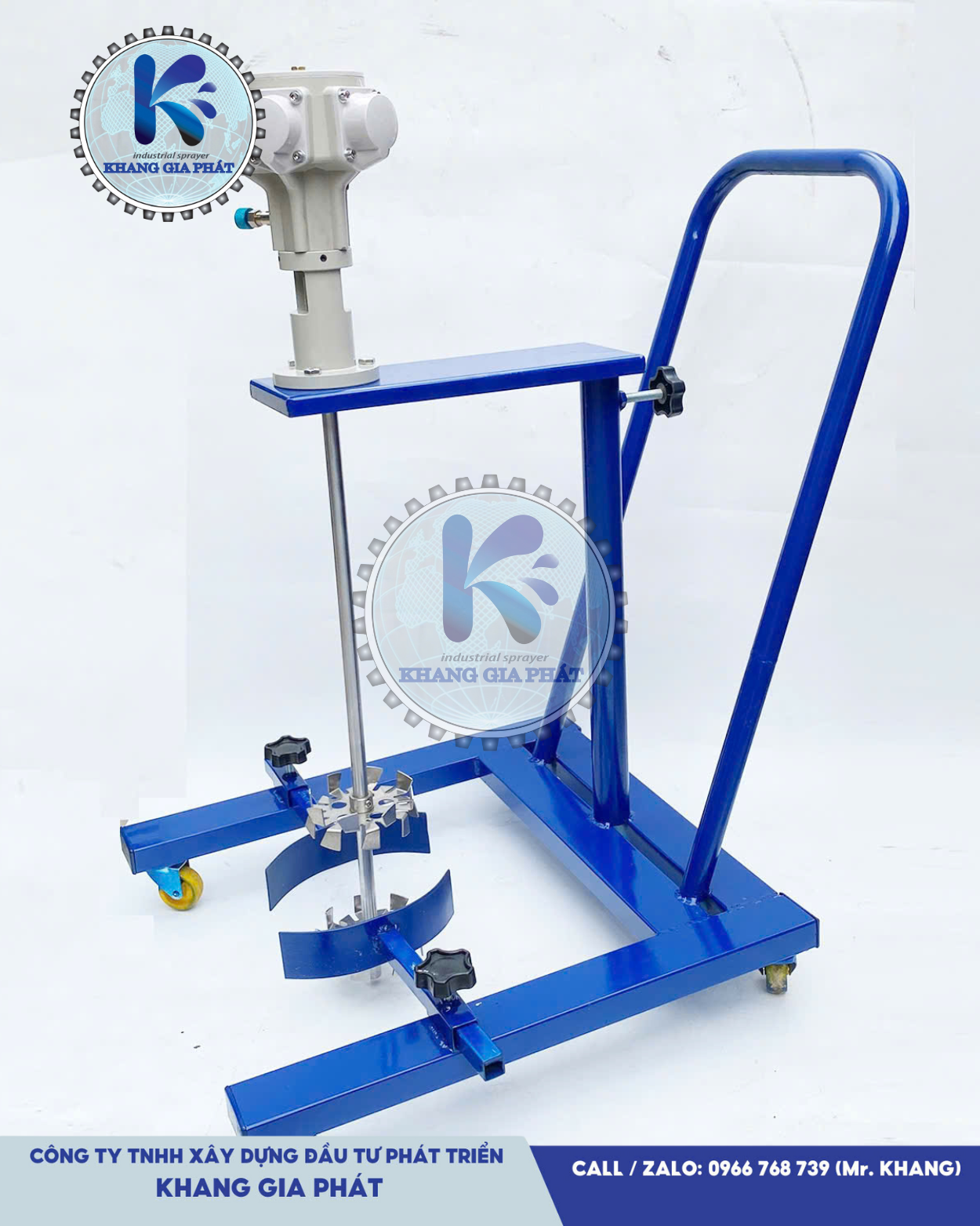 Máy Khuấy Sơn 5 Piston Khí Nén Bồn 20 - 50 Lít